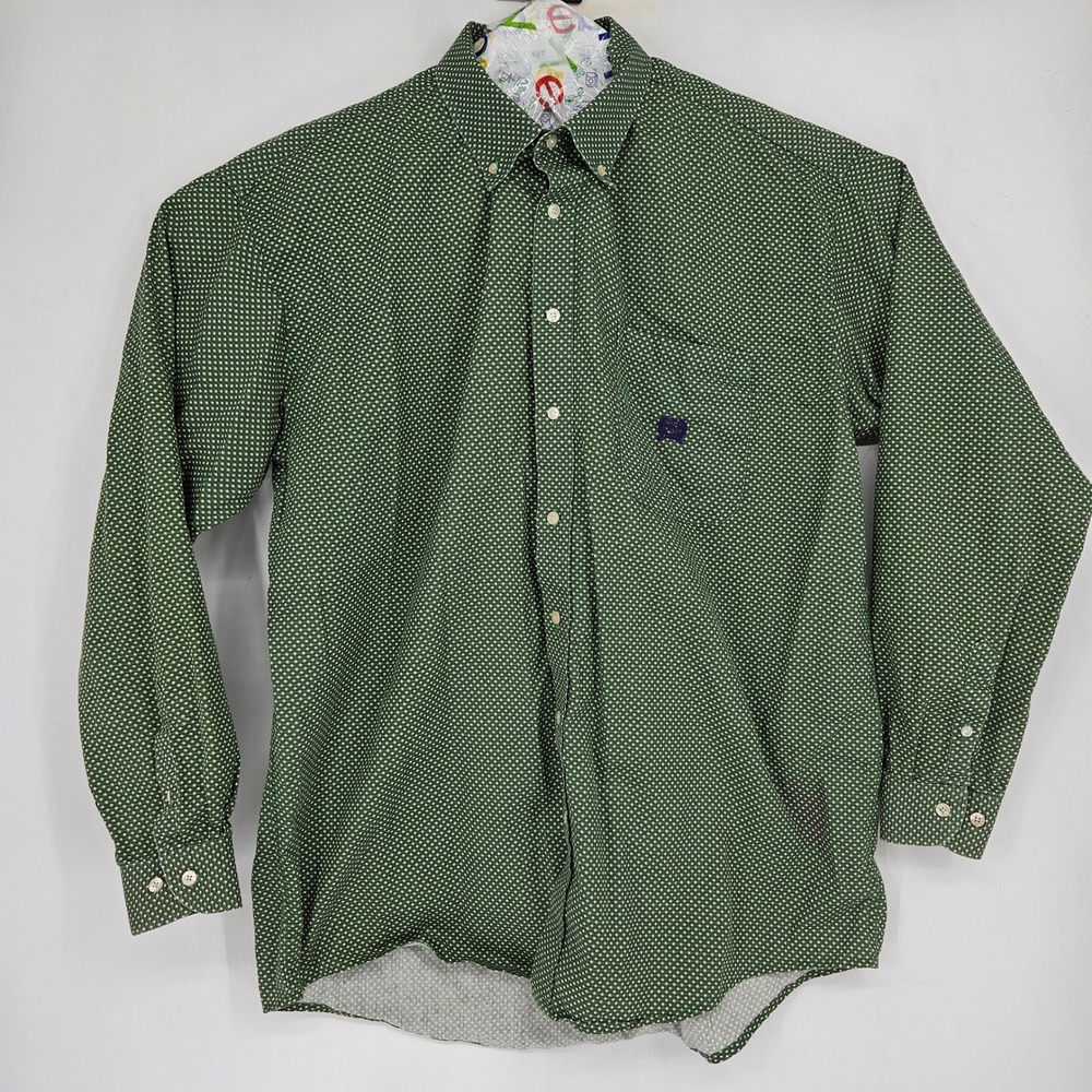 Cinch Shirt Mens XL Western Green Geometric Button Down Cowboy Rodeo Long Sleeve